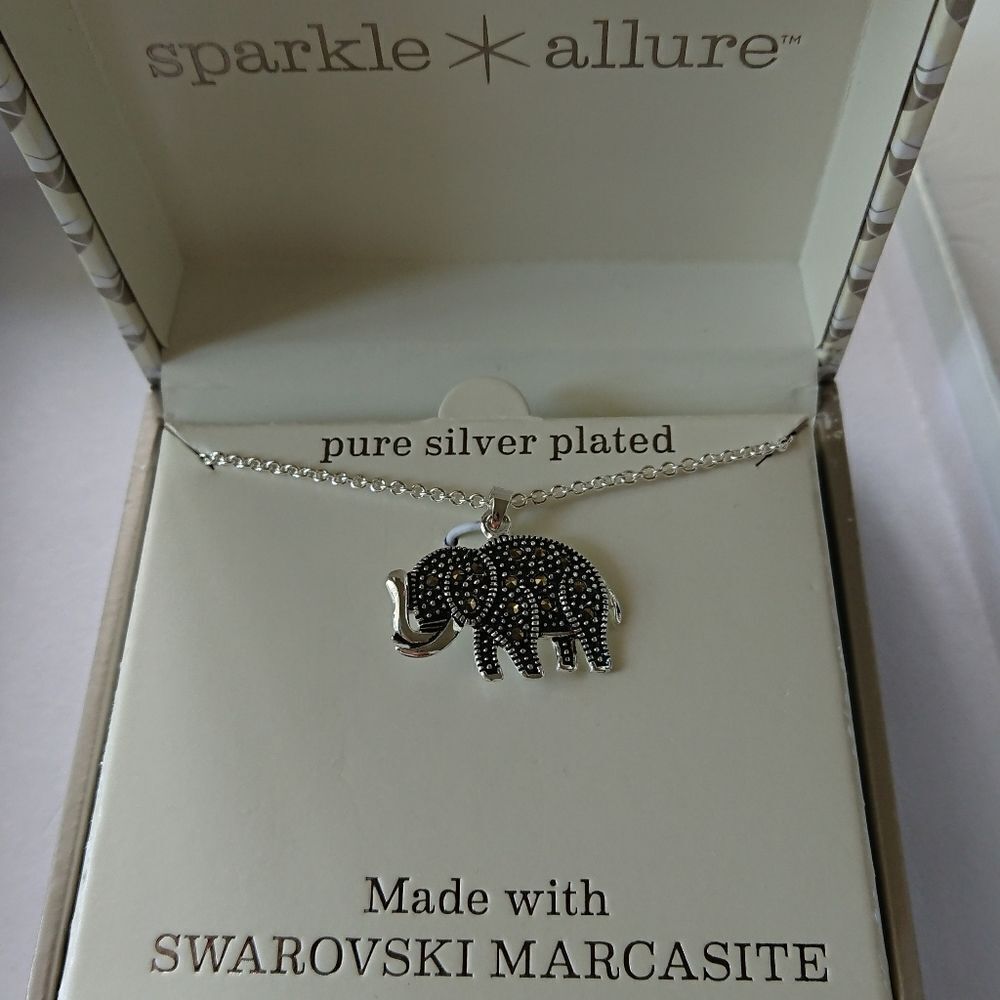 Elephant with Swarovski marcasite necklace
